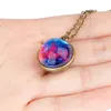 Space Universe Glow in the dark necklace Sky Glass ball pendant necklaces women Girls fashion jewelry will and sandy gift