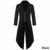 2019 Men's Coat Vintage Steampunk Retro Tailcoat Jacket Long Sleeve Single Breasted Gothic Victorian Frock Coat Plus Size BC7928