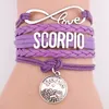 12 Konstelacja Bransoletka Scorpio Skórzana Bransoletka Para Bransoletka Moda Scorpio Alfabet Jewellery