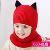 Moda Bambini Cappelli invernali Orecchie Ragazze Ragazzi Bambini Caldi Cappellini Sciarpa Set Baby Bonnet Enfant Cappello lavorato a maglia carino per Girl Boy dhl