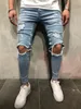 Mens Hi Via Skateboar Fori Designer Jeans Uomo Slim Fit Teenager Boy Hiphop strappato pantaloni del Jean