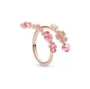 Diamond Peach Blossom Flower Ring Set Caixa Original para Pan 925 Sterling Silver Plated 18K Gold Rose Mulheres Meninas Casamento Open An￩is W195319C