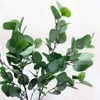 Artificial Eucalyptus Leaf Plant Plastic Greenery brown & green colors for Home Party Decorations Floral Arrangement Part