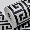Heißes verkaufendes griechisches Schlüsselgitter-modernes geometrisches Tapeten-Hotel-Studien-Hintergrund-Wand PVC-Badezimmer-wasserdichte Tapete