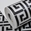 Hot selling Greek Key Lattice Modern Geometric Wallpaper Hotel Study Background Wall PVC Bathroom Waterproof Wallpaper