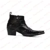 Mężczyźni Buty Prawdziwej Skóry Buty Nowa Moda Prostota Metalowe Szpilkowe Toe Buty Duży Rozmiar Zipper Krótkie buty