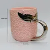 Mermaid Tail Ceramic Mug Gold Silver Handle Travel Mug Drinkware Ceramic Cup Creative Mugs Tea Coffee Cup Breakfast Milk Cups DH1098