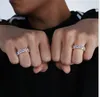 18K guldpläterad kärlekshjärta ovala runda stenar Blingringar Cubic Zirconia Micro Pave Diamonds Hip Hop Ring för män och kvinnor