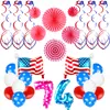 Independence Day Balloon Set Aluminum Foil Balloon Number 7 4 Letter USA Flag Sequin Balloons Birthday Wedding Party Decoration VT0247