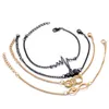 Fashion-Gold Color Circle Weave Armband Bangles For Women Fashion MultiLayer Charm Armband Bohemian Smycken