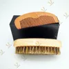 MOQ 100 Sets Custom LOGO Beard Mustache Grooming Kits Beards Brush and Peach Wood Comb Suit With Printed LOGOs on Box