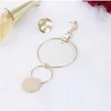 Koreanischen Stil Asymmetrische Ohrringe Gold Farbe Große Hohle Runde Kreis Lange Tropfen Ohrringe Für Frauen Mode Ohr Schmuck Gift8615437