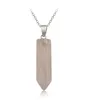 Bullet Shape Necklaces Hexagonal Prism Natural Stones Healing Point Chakra Crystal Quartz Gemstone Turquoise Opal Stone Pendants with Rolo Link Chain Jewelry Gift