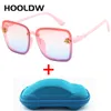 Hooldw Fashion Square Kids Sunglasses Дизайн бренда дети негабаритные солнце