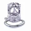 Tiger Head Modeling Stainless Steel Male Chastity Cage Metal Cock Ring Penis Bur Män kuk Ring Sexleksaker Virginity Lock Vuxna produkter