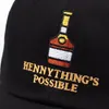 2018 novo Henny garrafa De Vinho bordado Pai Chapéu das mulheres dos homens Boné de Beisebol ajustável hip-hop snapback boné chapéus D19011502