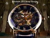 Forsining 3d Logo Design Gravure Creuse Noir Or Cas En Cuir Squelette Mécanique Montres Hommes Marque De Luxe Heren Horloge LY191206