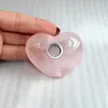 Unique Natural Pink Crystal Pipe Heart Shape Smoke Pipes Oil Burner Tobacco Pipe For Smoking YD2002