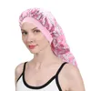 Cuffia in raso per donna Day Night Sleep Cap Ladies Beauty Cura dei capelli lunghi Copricapo Copricapo setoso Copricapo Turbante a tubo lungo Nuovo