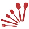 6pcs/lot Silicone Kitchen Cream Scraper Six-Piece Spatula Brush Set Non-Stick Heat-Resistant Cooking Utensil Baking Tool LX2825