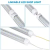 8 Fu￟ LED -Shop Leuchten 8 Fu￟ K￼hler T￼r Zuller LEDs R￶hrchen Beleuchtung 4 Reihen 144W 14400 LM V Form Fluoreszenz klares Abdeckung LIN284M