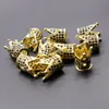 10PCS Micro-inlaid Zircon Copper Fittings Crown Real Gold Plating Color Preservation Inlaid Zircon Crown Bracelet Accessories