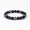 10 Styles Bracelet Triple Protection Pour La Protection Apporter Chance Et Prospérité Hématite Obsidienne Noire Bracelets En Pierre Oeil De Tigre