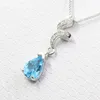 Eleganckie jasnoniebieskie topaz wisiorek dla dziewczyny 0.6 ct naturalny topaz wisiorek solidny 925 srebrny Topaz prezent urodzinowy dla dziewczyny