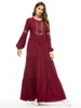 2019 fashionable simple embroidered gown long dress muslim loose temperament long skirt