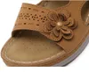 Storstorlek Nya Kvinnor Tofflor Blommor Wedges Skor För Kvinna Flip Flop Sommarskor 2020 Kvinna Non-Slip Sandaler Chaussures Femme Sandaler