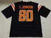 NCAA Oregon State Beavers #80 Chad Johnson 85 Ochocinco 4 Sean Mannion 7 Brandin Cooks Black White Orange Ocho Cinco Retired Football Jersey