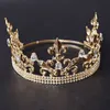 Eseres Vintage King Crown For Men Gold Big Diree Regulowane koło Królewskie Król Tiara Wedding Hair Akcesoria C181120016287810