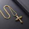 IJD8654 Goud Kleur Wing Cross Crematie Ketting voor Mannen Vrouwen Verlies van Liefde Gedenkteken Urn Medaillon Menselijke As Houder Aandenken Jew278j