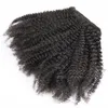 VMAE Péruvien Naturel Noir 100g 120g Client Personnalisé Crépus Bouclés Vierge Extension de Cheveux Humains Clip Dans