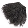 Vmae Peruvian Natural Black 100g 120g عميل مخصص Crinky Curly Virgin Hush Hair Clip