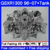 1Set For SUZUKI Hayabusa GSXR-1300 Silver grey 03 04 05 2006 2007 333HM.266 GSXR1300 96 GSXR 1300 2002 2003 2004 2005 06 07 Fairing +Tank