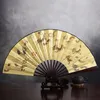 Large Antique Man Silk Fan Wedding Gift Fancy Chinese Hand Fans Personalized Folding Fans Birthday Party Favor