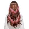 Boho Saç Bantları Tassel Moda El Yapımı Kadınlar Hint Tüy Head Bandı Saç parçası Boncuklu Karnaval için Headdress5285975