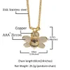 Ny personlig vitguld Bling Cubic Zirconia Flying Bee Iced Out Diamond Hänge Halsband Hip Hop Lovers Smycken Gift för Män Kvinnor