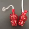 Mini Red plataforma de petróleo de vidro gato bong tubos de queimador de água Copo de borosilicato dos desenhos animados com bacia de óleo 10 milímetros de vidro para fumar frete grátis