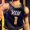 Özel VCU Basketbol Jersey NCAA College De'riante Jenkins Marcus Evans Marcus Santos-Silva Issac Vann Corey Douglas Mike'l Simms Crowfield