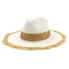 Été femmes dames papier paille Jazz chapeau extérieur large bord chapeaux de soleil plage non bordé parasol casquette respirant chapeau de soleil pour unisexe