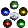 Lámparas de jardín de pavimentadora de ladrillos de vidrio 4 LED, luz solar de cubo de hielo a prueba de agua para patio de camino al aire libre, luces de jardín solares blancas cálidas USASTAR