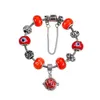 Antique Silver Plated Charm Bracelets European Big Hole Evil Eye Charms Glass Beads Perfume Locket Dangle Charms for Women Girls