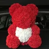 40cm Urso de rosas com coração artificial flores bonecas de pelúcia casa festival de casamento DIY decoração de casamento grinalda Presente de artesanato para