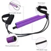 6pcs Set Portable 2 Foot Loops Lightweight Trainer Pilates Bar Stick with Yoga Resistance Band for Gym Home Fitness Body Workout1142106