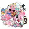 50 Pcs PVC Waterproof Vsco Girls Kawaii Pink Fun Sticker Toys Luggage Stickers for Moto Car & Suitcase Cool Fashion Stickers