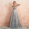 Luz azul lantejoulas vestidos de baile puro vestido de noite com faixas frisadas vestidos de cocktail vintage 2019 sem mangas