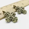 50PCs Flower Cross Charms Pendants Retro Smycken Tillbehör DIY Antik Silver Hänge För Armband Örhängen Keychain 26 * 18mm