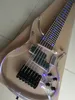 Zeldzaam 7 snaren bas acryl led-verlichting lichaam elektrische basgitaar 24 frets china bas trans acryl body hoofd led lichte echte foto